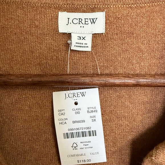 J. Crew Wool-Blend Belted Button Up Long Sleeve Cardigan - Picture 2 of 5